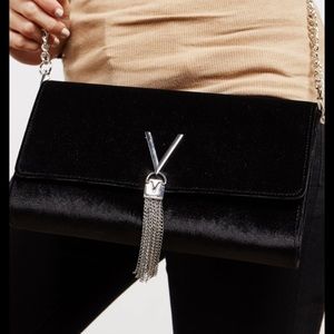 NWT Mario Valentino Velvet Clutch Crossbody Bag